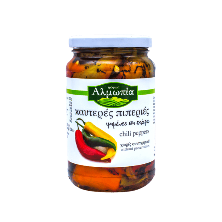 Gegrillte Scharfe Paprika (360g) Almopia von Almopia bei Araxxon  - Hochwertiges griechisches Produkt.   Gegrillte Scharfe Paprika (360g) Almopia από Almopia στο Araxxon  - Αυθεντικό ελληνικό προϊόν.